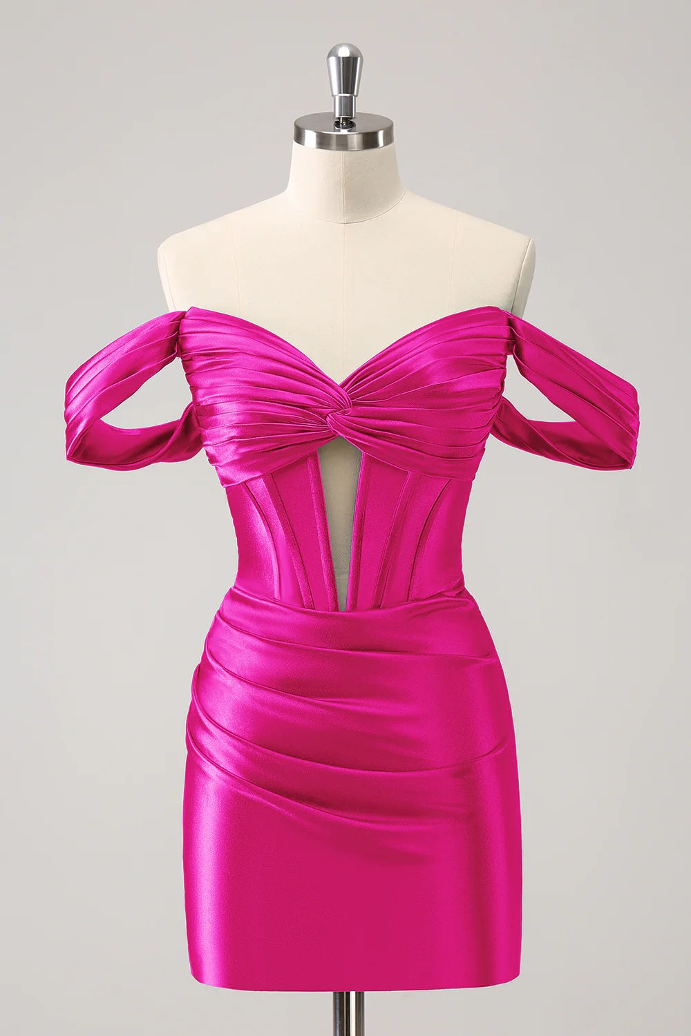 DingJi Wedding Elegant and Charming Tight Off Shoulder Waist with Satin Homecoming Dresses